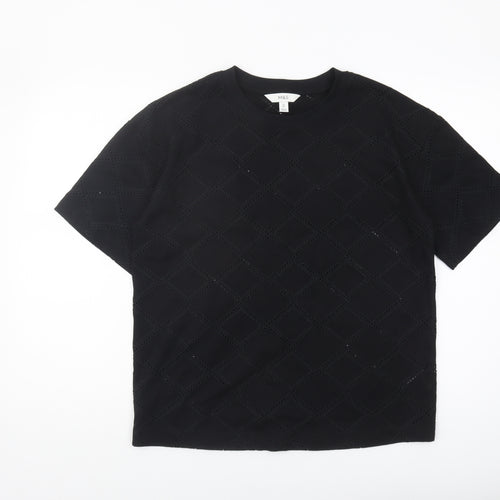 Marks and Spencer Black Geometric T-Shirt Size 10