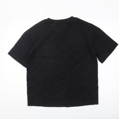 Marks and Spencer Black Geometric T-Shirt Size 10