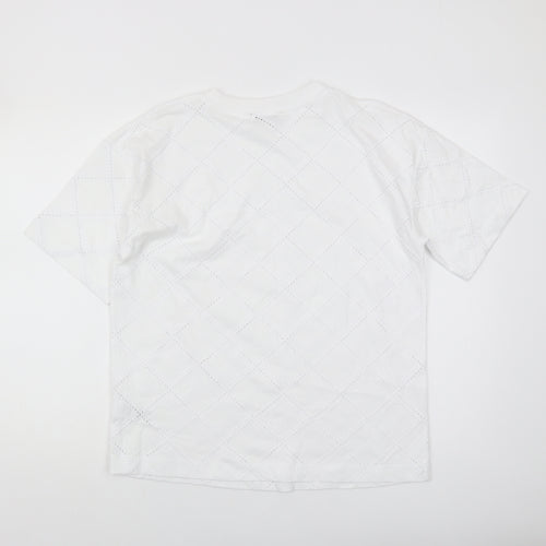 Marks and Spencer Women's White T-Shirt Size 10 Crew Neck