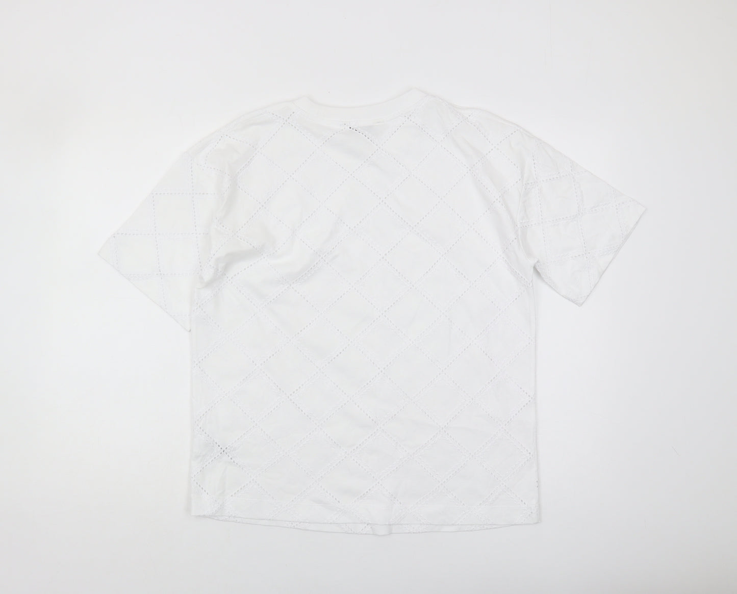 Marks and Spencer Women's White T-Shirt Size 10 Crew Neck