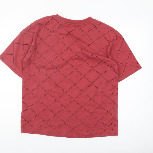 Marks and Spencer Red Argyle Women's T-Shirt Size 10