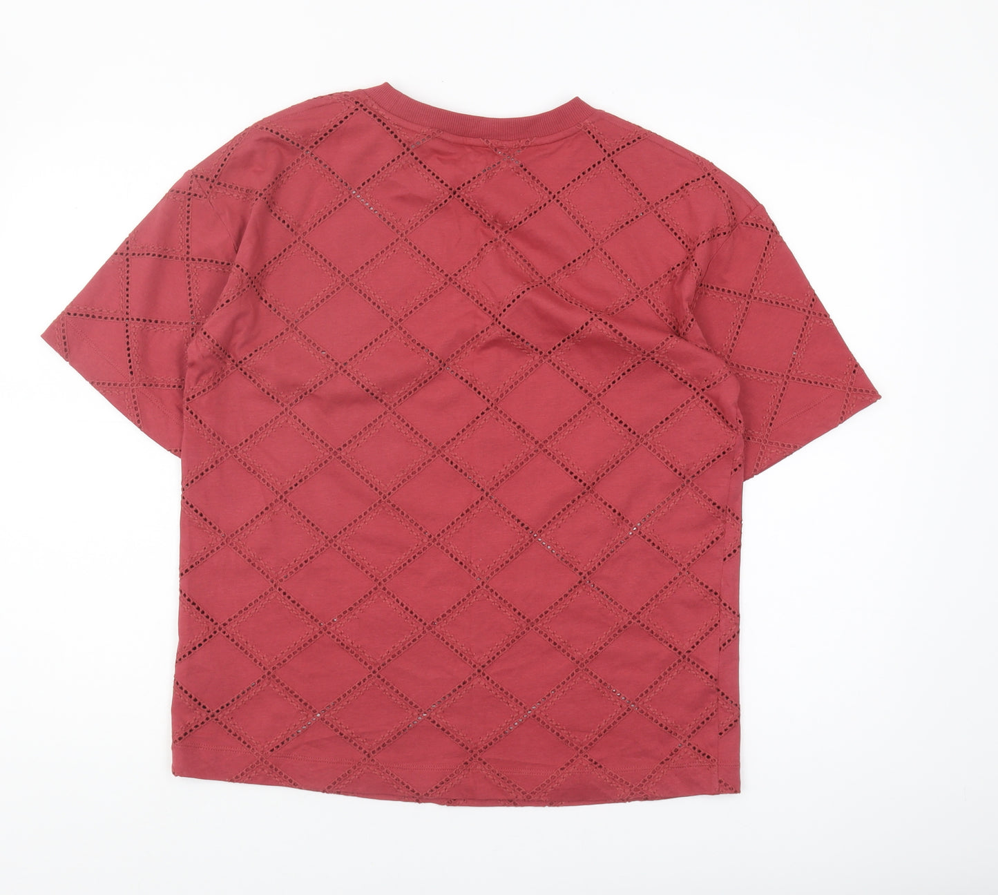 Marks and Spencer Red Argyle Women's T-Shirt Size 10