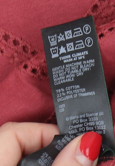 Marks and Spencer Red Argyle Women's T-Shirt Size 10