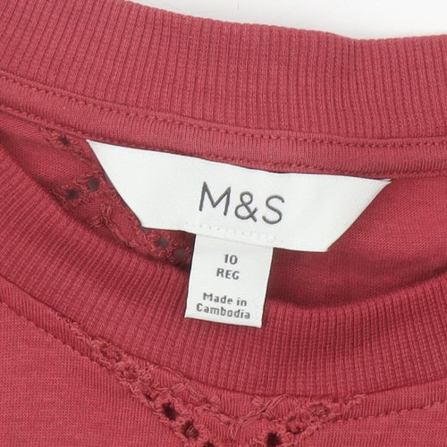 Marks and Spencer Red Argyle Women's T-Shirt Size 10
