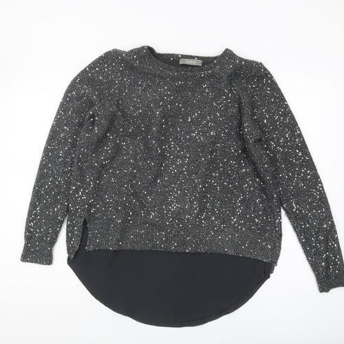 Oasis Women's Black Sequin Pullover Jumper S