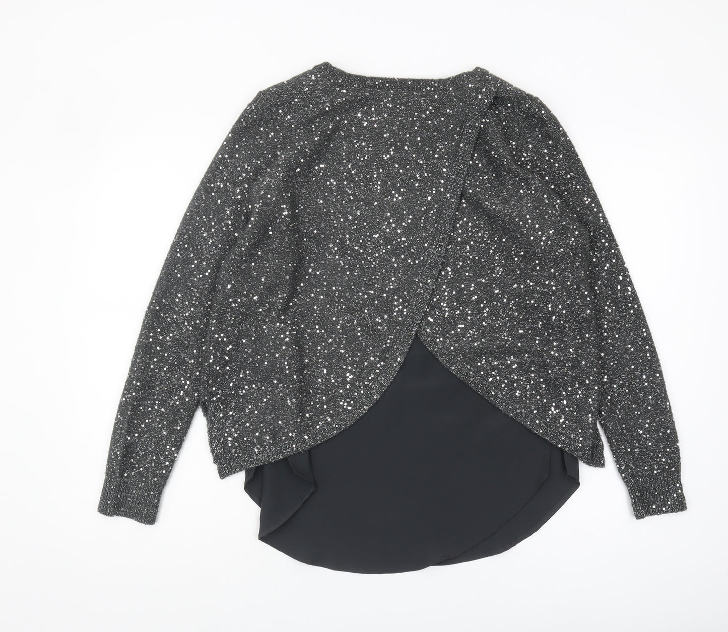 Oasis Women's Black Sequin Pullover Jumper S