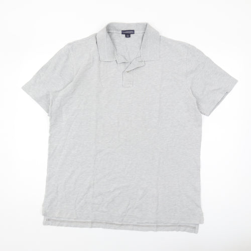 Lands' End Men's Grey Polo Shirt - Size L
