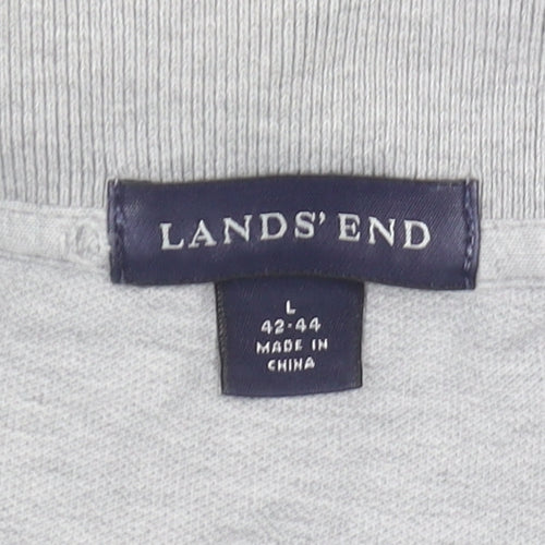 Lands' End Men's Grey Polo Shirt - Size L