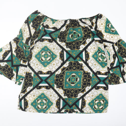 Dorothy Perkins Women's Geometric Bell Sleeve Top