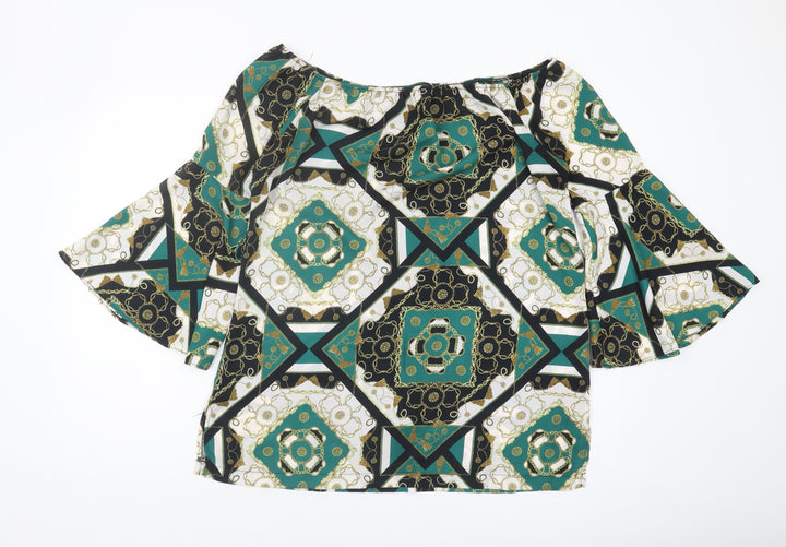 Dorothy Perkins Women's Geometric Bell Sleeve Top