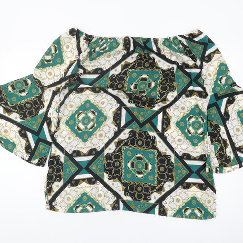 Dorothy Perkins Women's Geometric Bell Sleeve Top