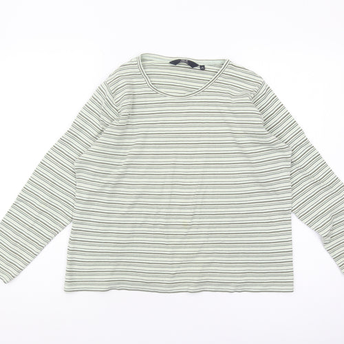 ISLE Essentials Women's Grey Striped M T-Shirt