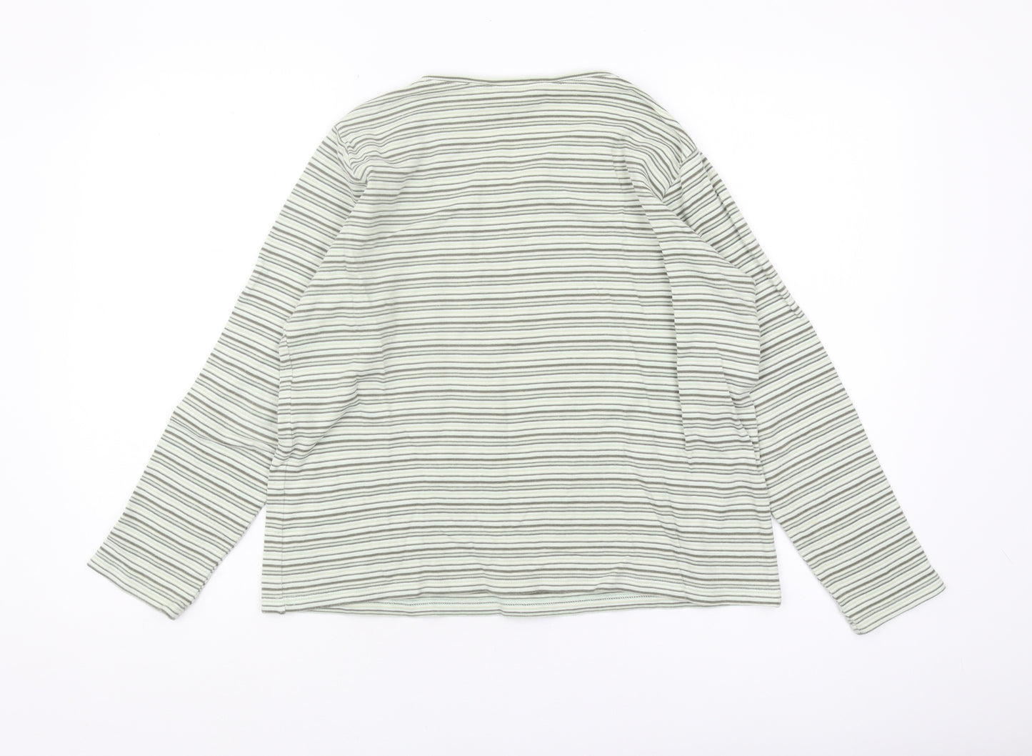 ISLE Essentials Women's Grey Striped M T-Shirt