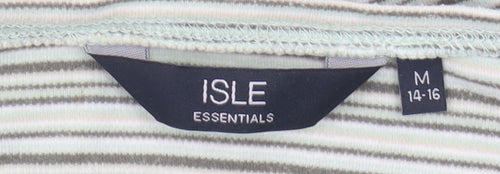 ISLE Essentials Women's Grey Striped M T-Shirt