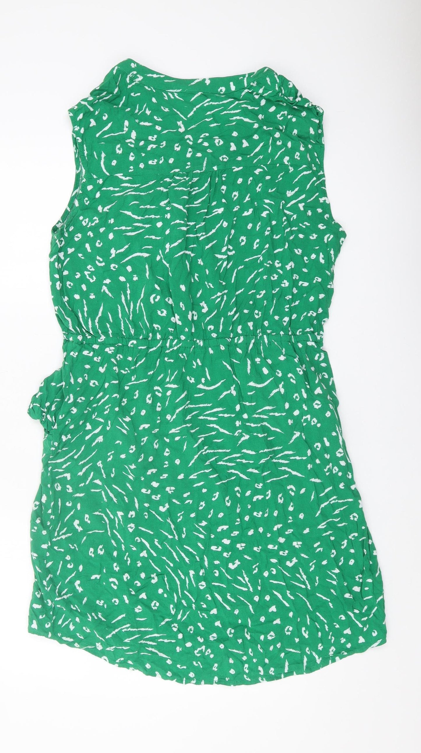 Aprico Women's Green Animal Print Shirt Dress Size 16
