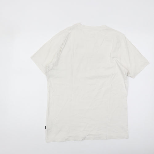 Puma Men's White Graphic Logo T-Shirt, Medium