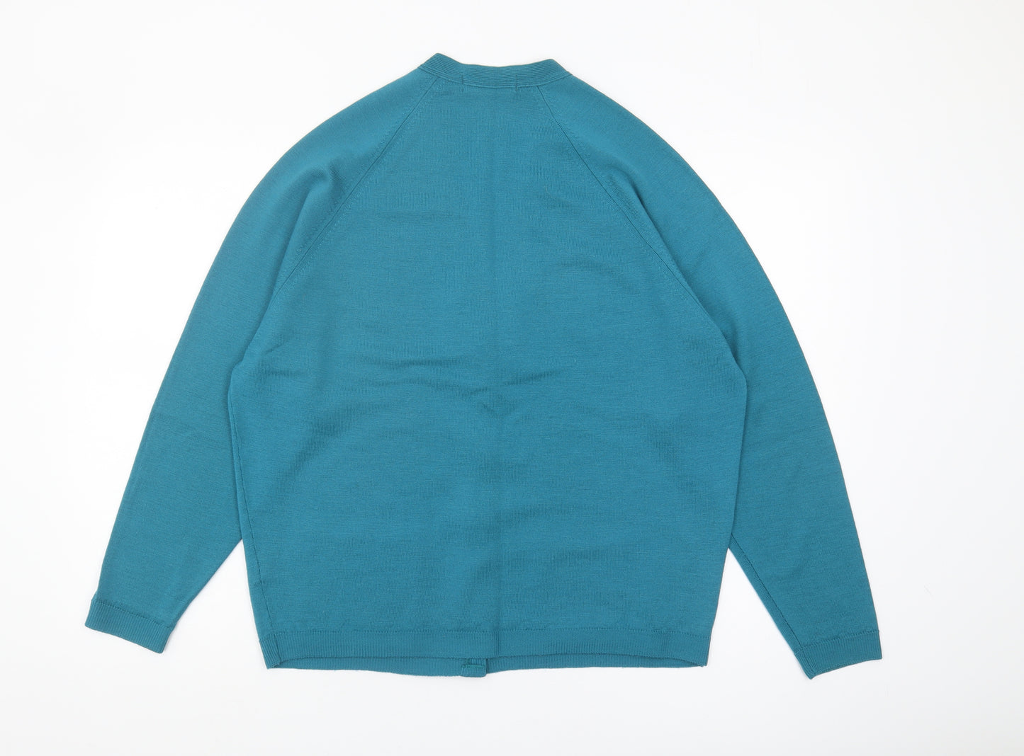 EWM Women's Blue Cardigan Large Wool Knit