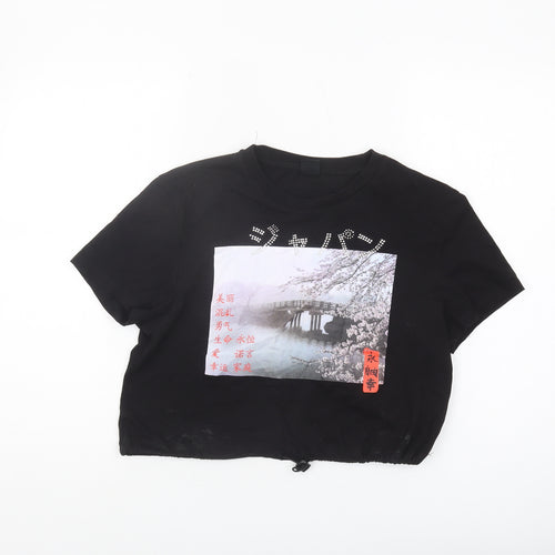 Urban Outfitters Women's Black Cropped T-Shirt M