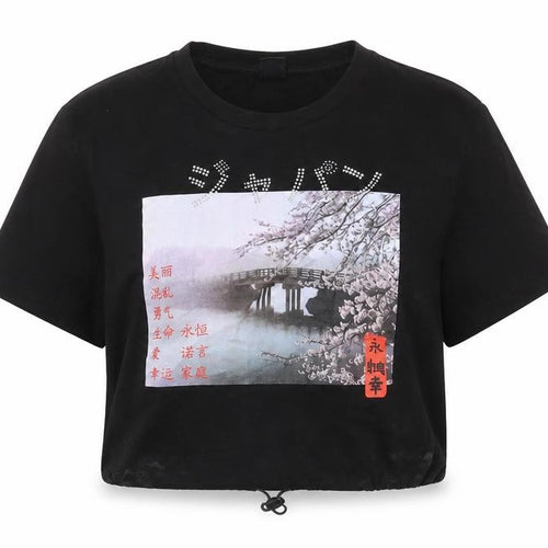Urban Outfitters Women's Black Cropped T-Shirt M