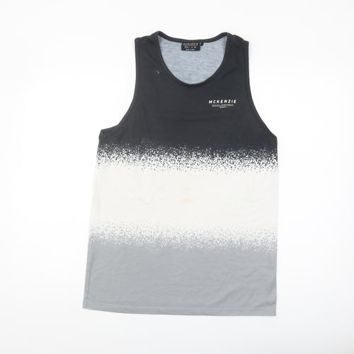 McKenzie Men’s Black Grey Sleeveless T-Shirt S