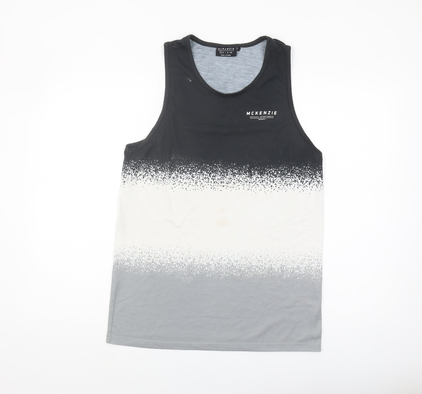 McKenzie Men’s Black Grey Sleeveless T-Shirt S
