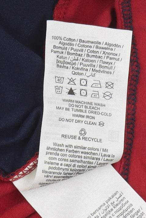 Jack & Jones Men's Red Blue Colourblock T-Shirt, Size S