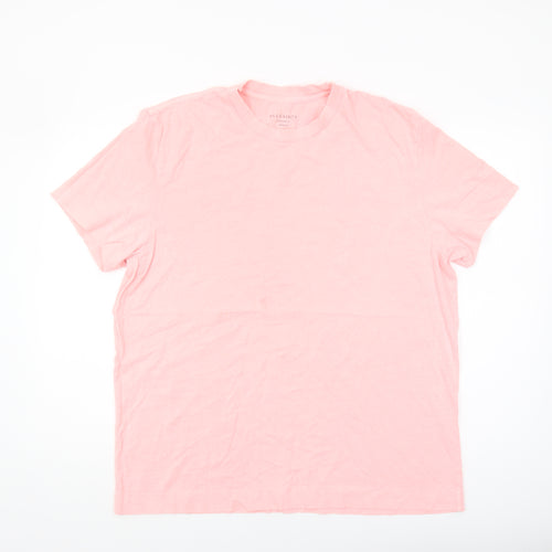 AllSaints Men's Pink Crew Neck Oversized T-Shirt Medium