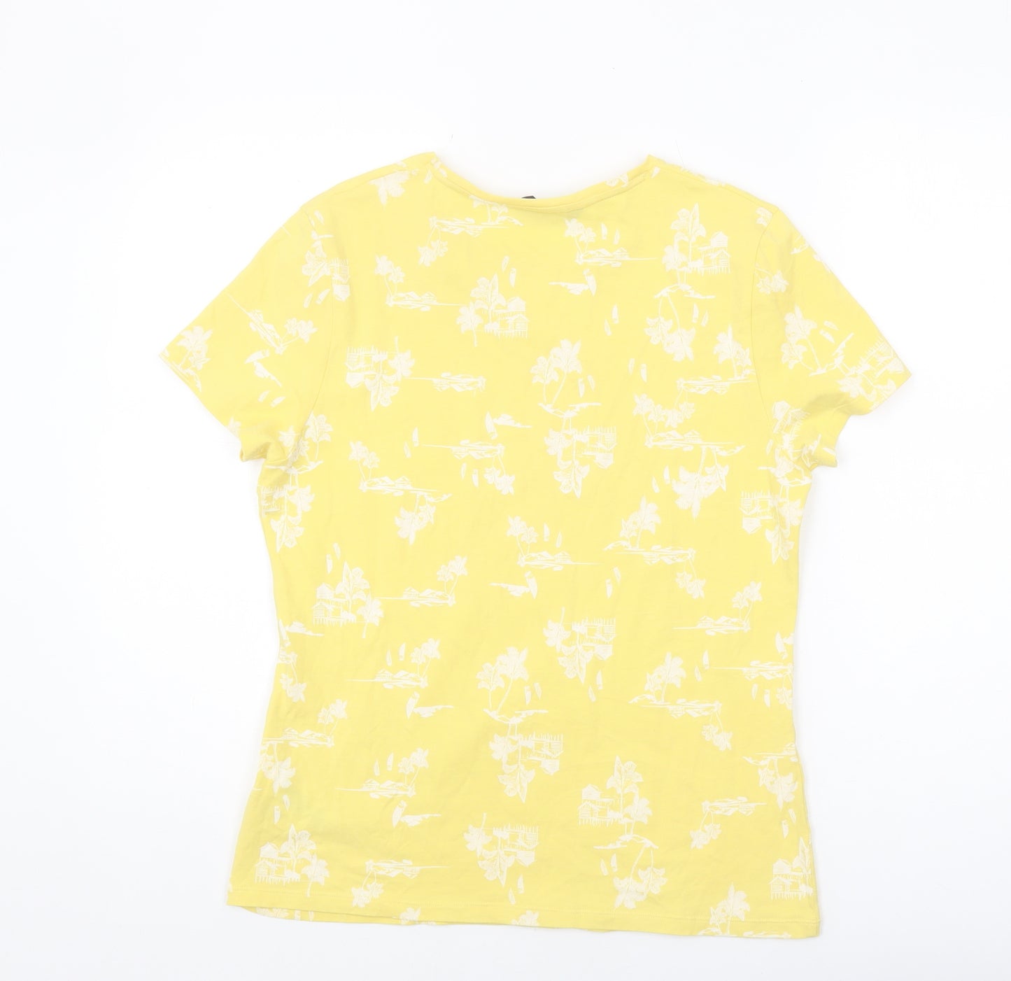 Marks and Spencer Women's Yellow Floral T-Shirt, Size 14