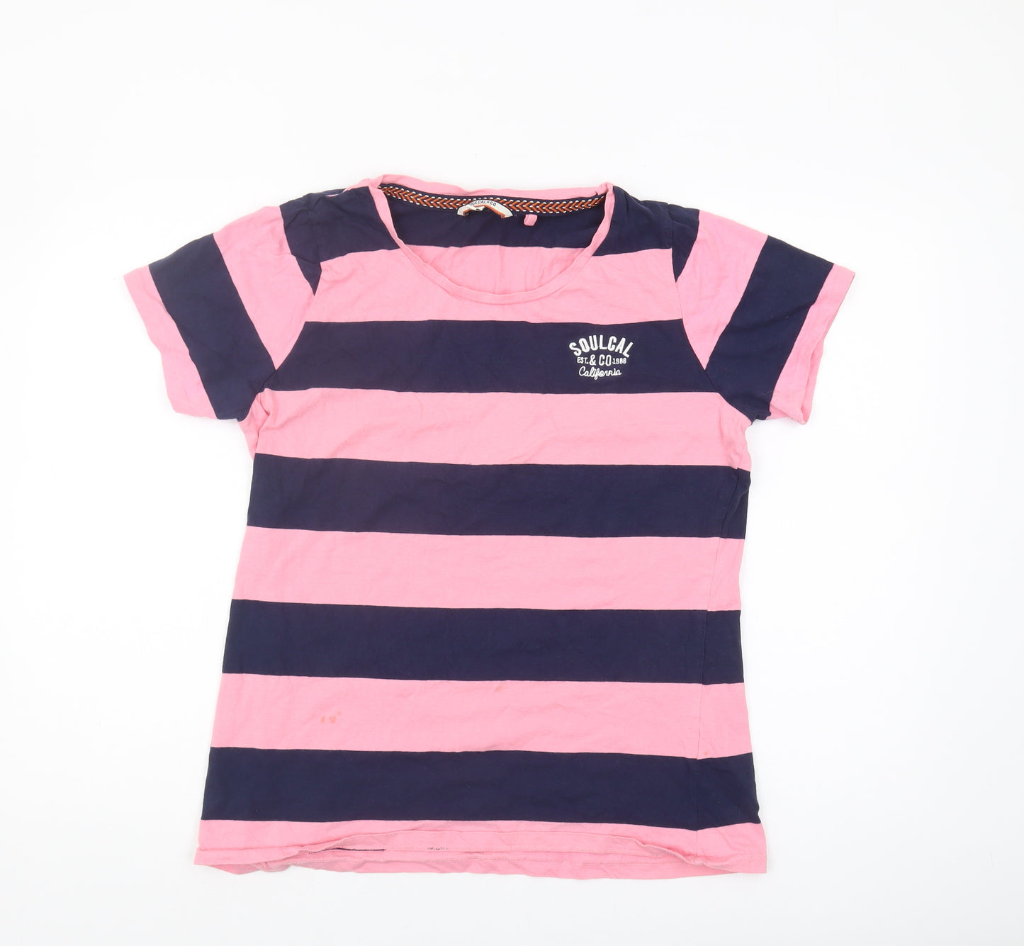 SoulCal & Co Women's Pink Blue Striped T-Shirt Size 18