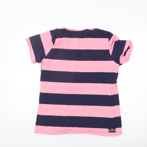 SoulCal & Co Women's Pink Blue Striped T-Shirt Size 18
