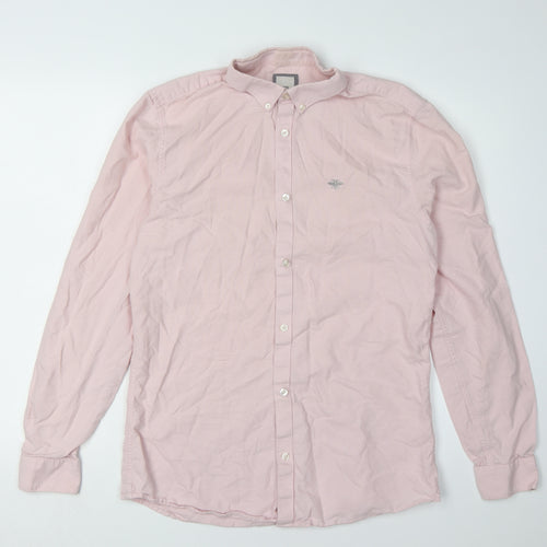 River Island Men's Pink Button-Up Shirt, Medium
