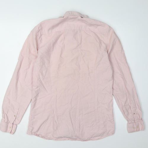 River Island Men's Pink Button-Up Shirt, Medium