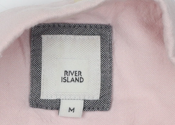 River Island Men's Pink Button-Up Shirt, Medium