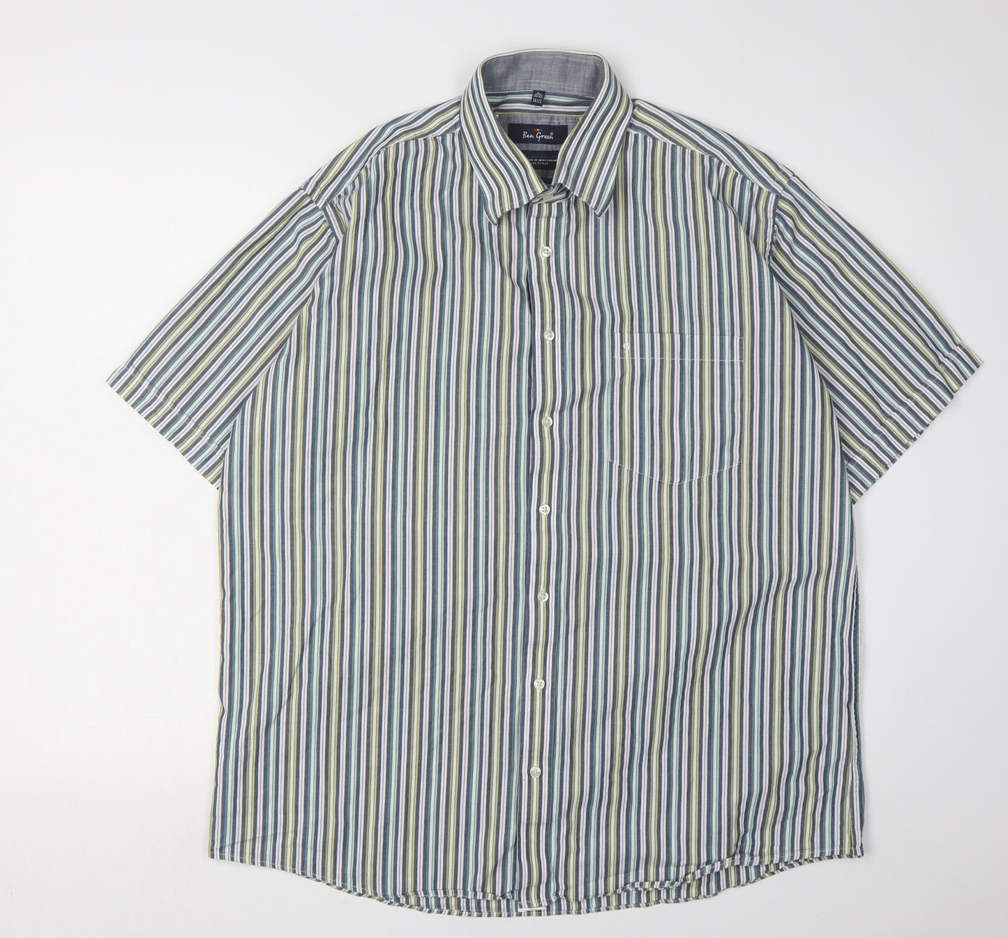 Ben Green Men's Multicoloured Striped L Shirt