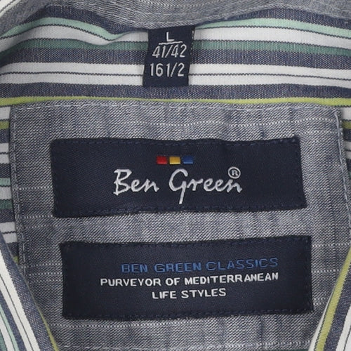 Ben Green Men's Multicoloured Striped L Shirt