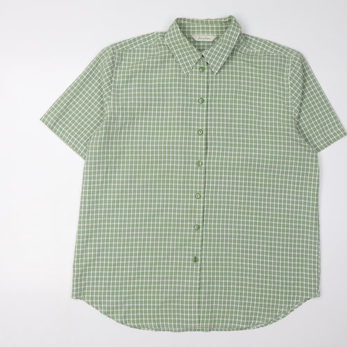 Joie de Vivre Women's Green Check Button-Up Shirt Size 18