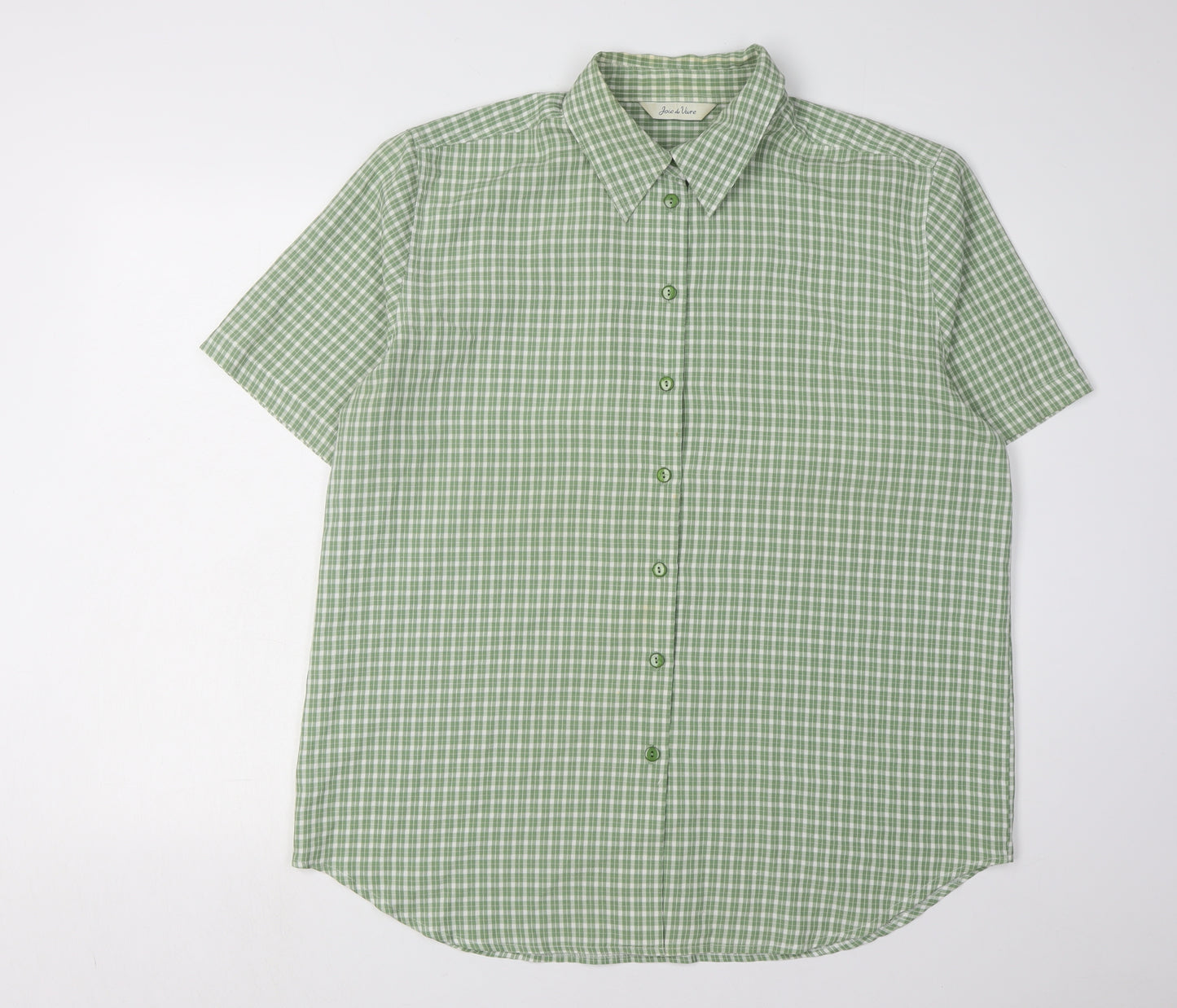 Joie de Vivre Women's Green Check Button-Up Shirt Size 18