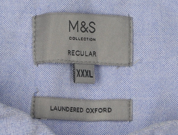 Marks & Spencer Men’s Blue 3XL Cotton Button-Up Shirt