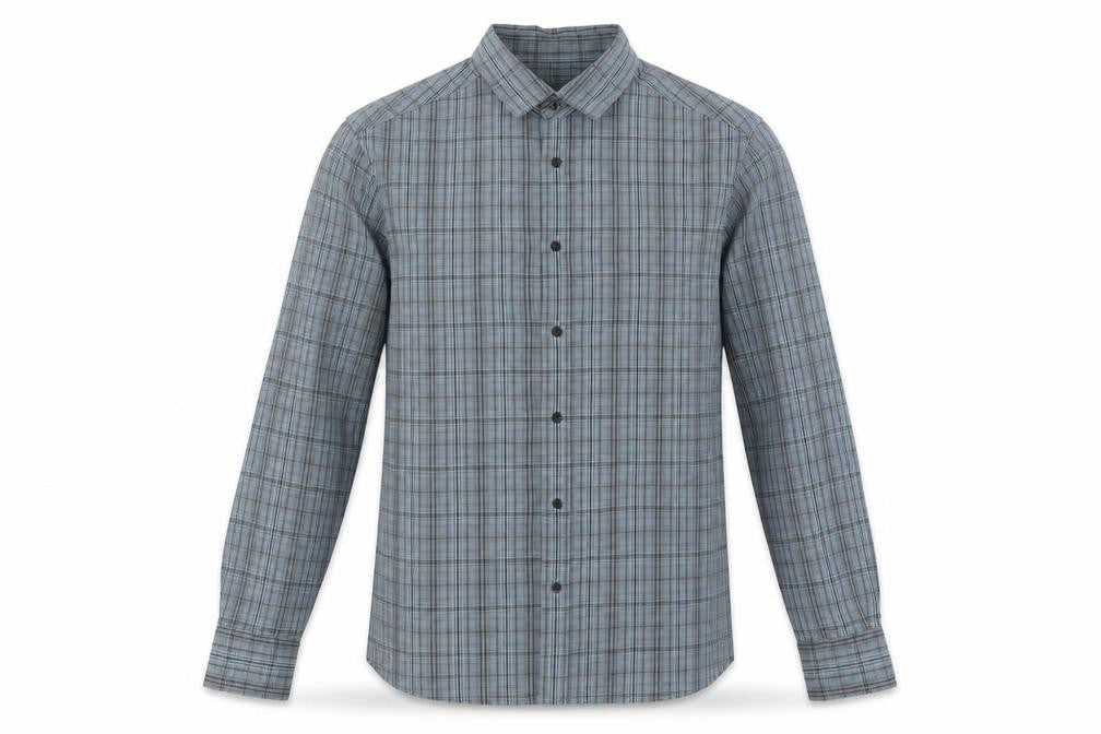 Marks and Spencer Men's Green Plaid Casual Shirt M