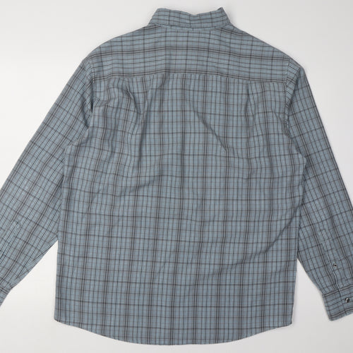 Marks and Spencer Men's Green Plaid Casual Shirt M