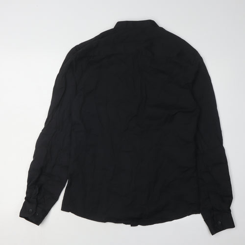 boohooMAN Men's Black Long Sleeve Shirt - Medium