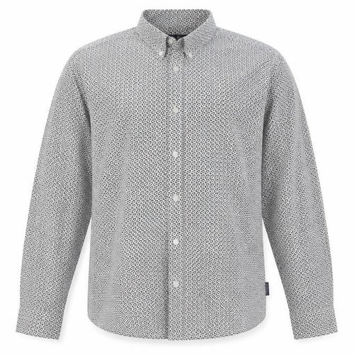 Ben Sherman Men's Ivory Geometric Long Sleeve Shirt - L