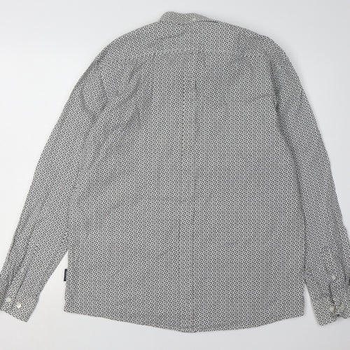 Ben Sherman Men's Ivory Geometric Long Sleeve Shirt - L