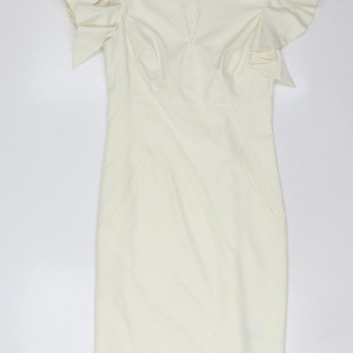 Ted Baker Women's Ivory Flutter Sleeve Shift Dress