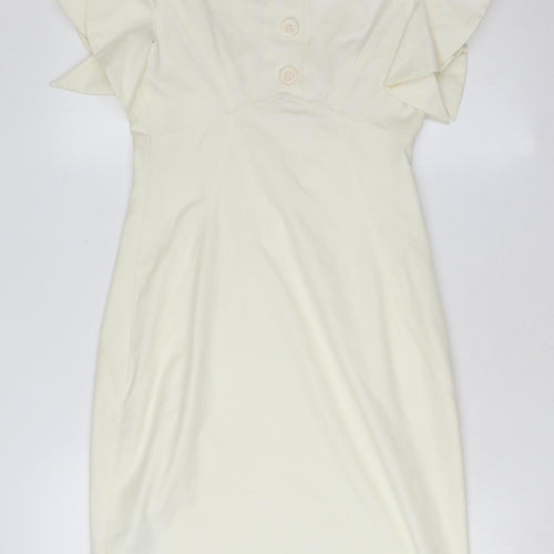 Ted Baker Women's Ivory Flutter Sleeve Shift Dress