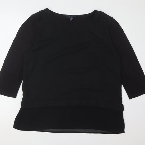 Daniel Hechter Women's Black Blouse, Size 16, 3/4 Sleeves