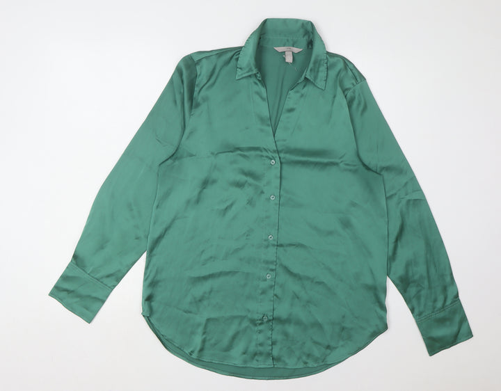 H&M Green Button-Up Shirt for Unisex Adults S