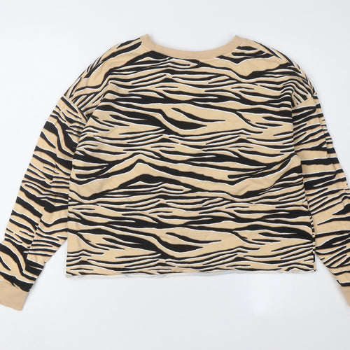River Island Women's Beige Animal Print Sweatshirt 2XS
