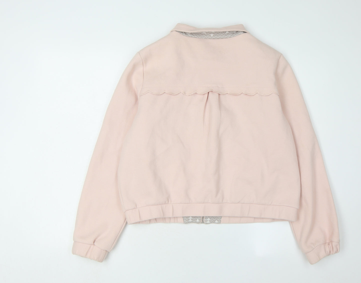 LAREDOUTE Women's Pink Collared Zip Sweatshirt Size 14