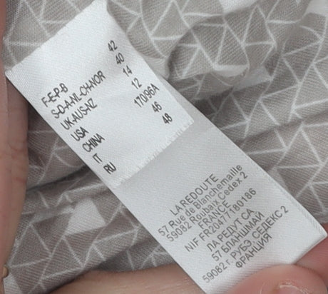 LAREDOUTE Women's Pink Collared Zip Sweatshirt Size 14